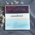 coaster, pottery coaster, ceramic coaster, coasters, wedding gift, gift for word lover, gift for book lover, gift for poetry lover, poet, poem, Chris Goan, Scottish poetry gift, words on clay, words in clay, anniversary gift, wedding gift, remembered