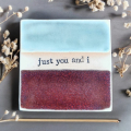 coaster, pottery coaster, ceramic coaster, coasters, wedding gift, gift for word lover, gift for book lover, gift for poetry lover, poet, poem, Chris Goan, Scottish poetry gift, words on clay, words in clay, anniversary gift, wedding gift, you and me