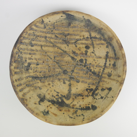 large hand built platter with original poetry