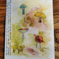 watercolour limited edition print of funghi and a poem