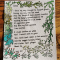 watercolour limited edition print of lichens and a poem