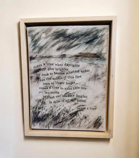 a ceramic artwork with poetry by Chris Goan
